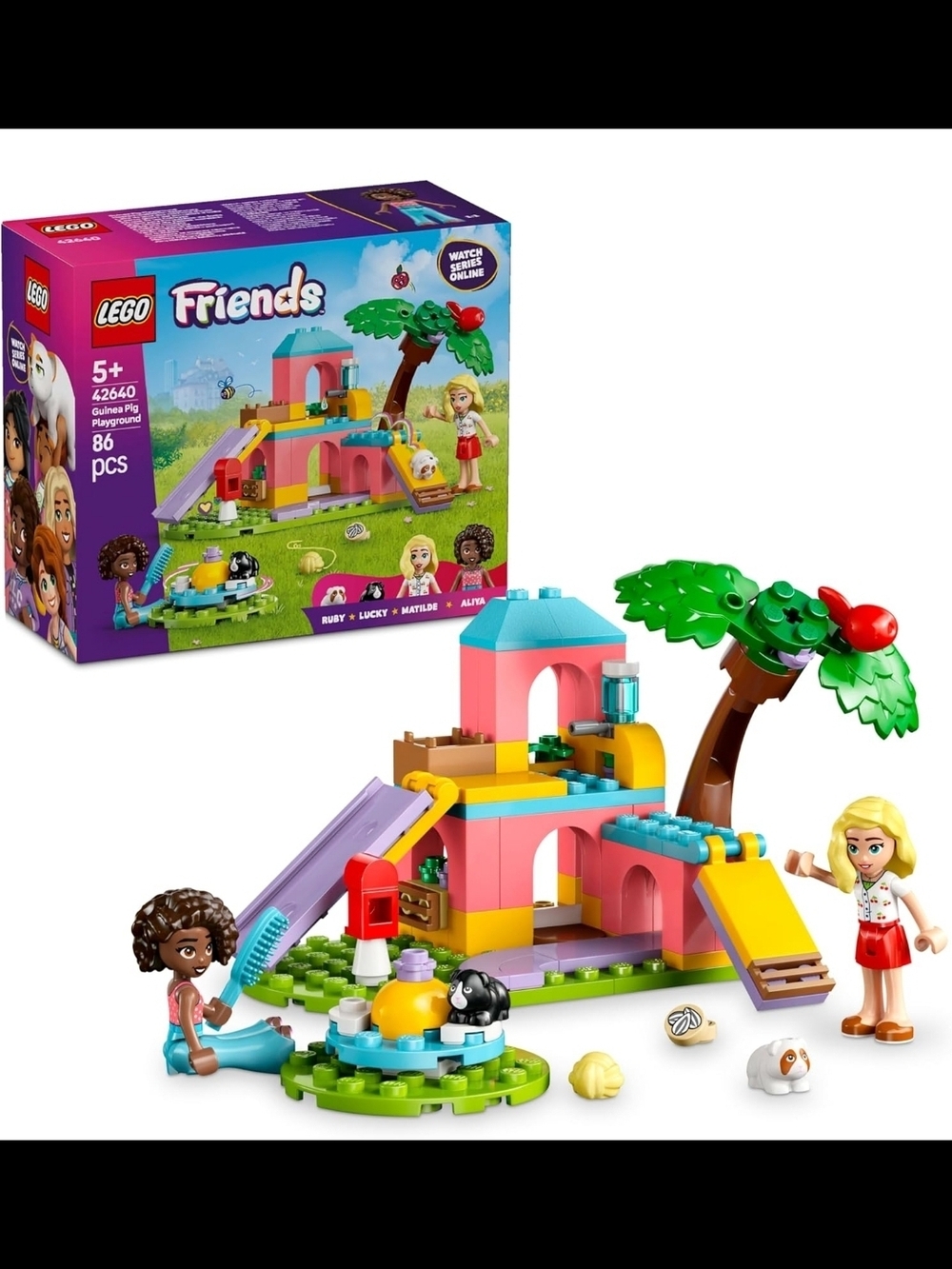 LEGO Friends Pink Yellow & Aqua Guinea Pig Playground Playset